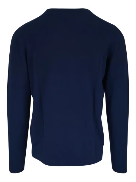 Πουλόβερ Kinross Cashmere κασμίρ με λαιμόκοψη v μπλε
