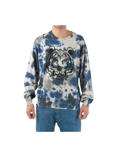 Sweter Kenzo z nadrukiem szary