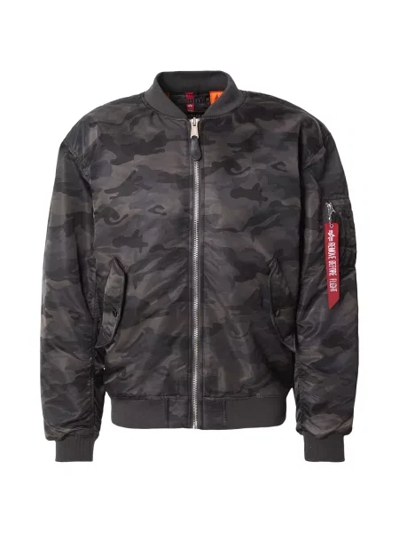 ALPHA INDUSTRIES Geacă de primăvară-toamnă CS gri metalic / gri închis / roșu negru