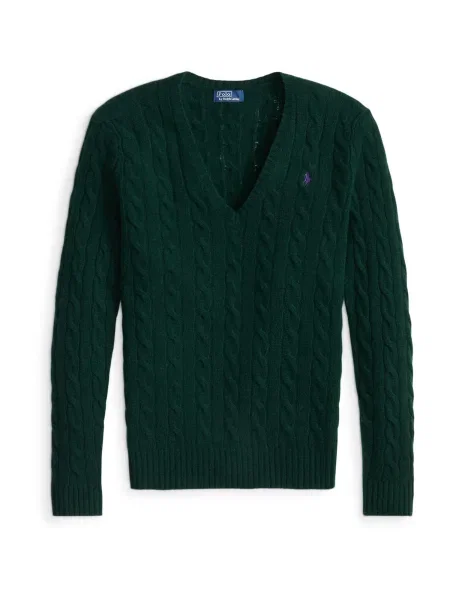 POLO RALPH LAUREN De lână pulover KIMBERLY | cu adaos de cașmir verde
