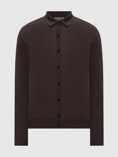 Шерстяной кардиган Bertolo Cashmere коричневый