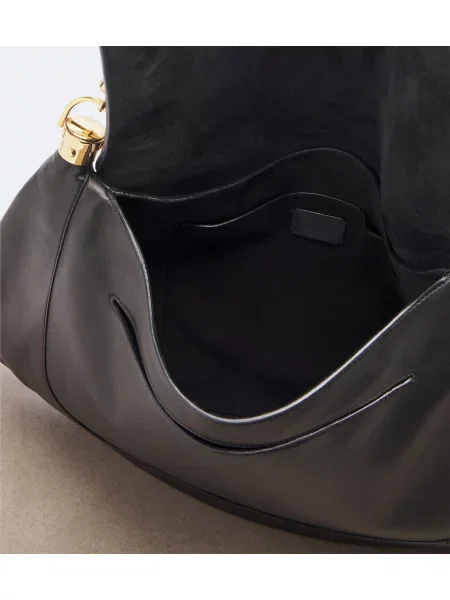 Fular Chloé din piele negru