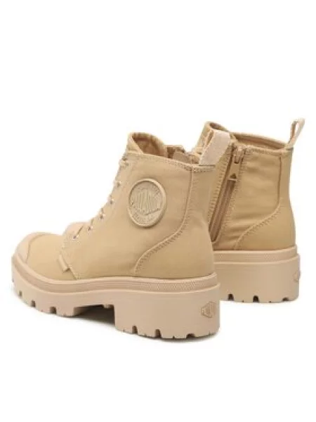 Šněrovací keprové kozačky Palladium béžové