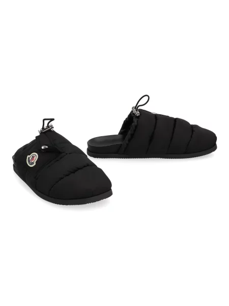 Klapki mules Moncler skórzane czarne