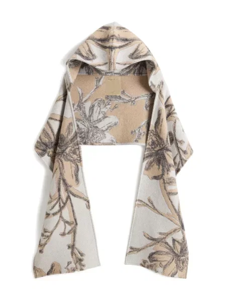 Căciulă Woolrich cu model floral cu glugă din jacard