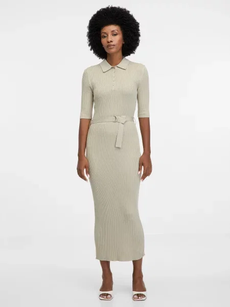 Sukienka midi Orsay do kolan garniturowa szara