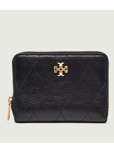 TORY BURCH Bőr pénztárca Charlie fekete