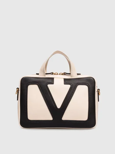 Шкіряна сумка VIVA SUPERSTAR з емблемою Valentino бежева