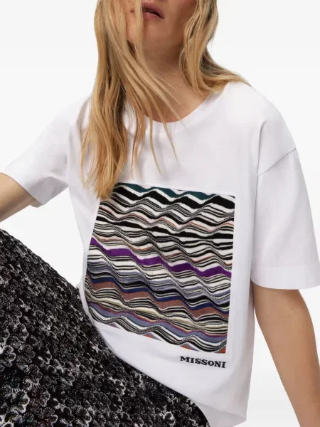 Tricou Missoni cu aplicații alb