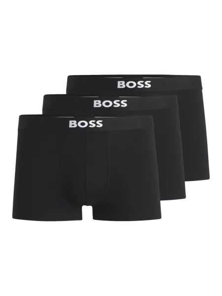 Obcisłe bokserki z elastycznym paskiem z logo w zestawie 3 szt. Boss czarne