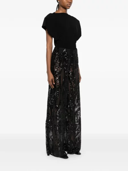 Pantaloni palazzo Norma Kamali negru