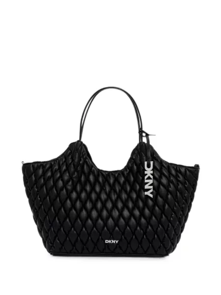 Matlasat geantă shopper Dkny cu autograf negru
