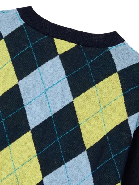 Kardigan Tomboy z wzorem argyle niebieski