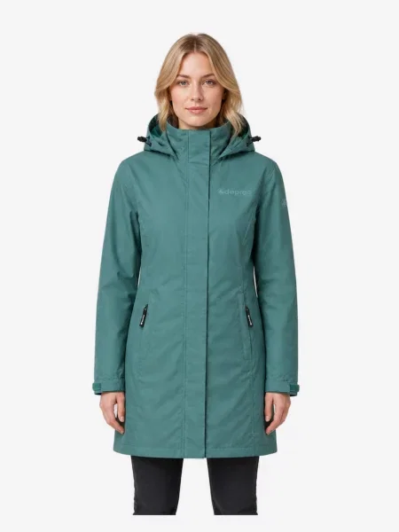 Deproc Zimní bunda Outdoorparka LAVAL LONG Damen Outdoorjacke Regenjacke petrolejová