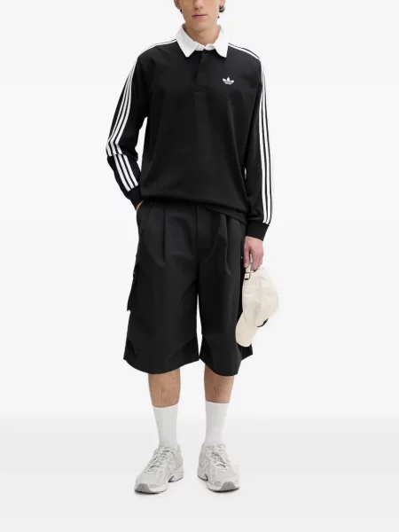 Pantaloni Adidas cu dungi alergare negru