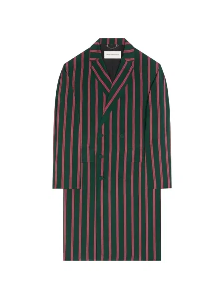 Palton Dries Van Noten cu dungi verde