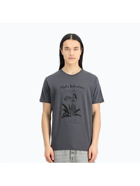 Alpha Industries pánske tričko Hawaii vintage grey sivá