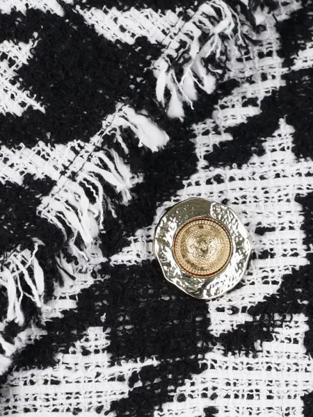 Sacou Balmain cu franjuri alb