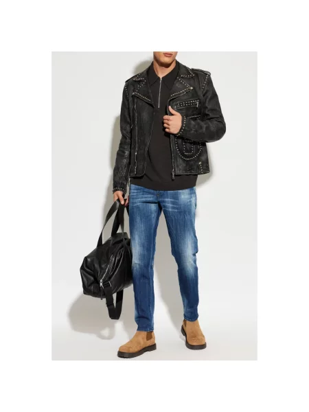 Jeansy W Stylu Destroyed Skater Jean Extra Slim Fit blau niebieskie