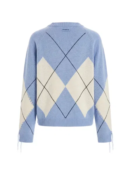 Pulover Pinko cu model argyle albastru