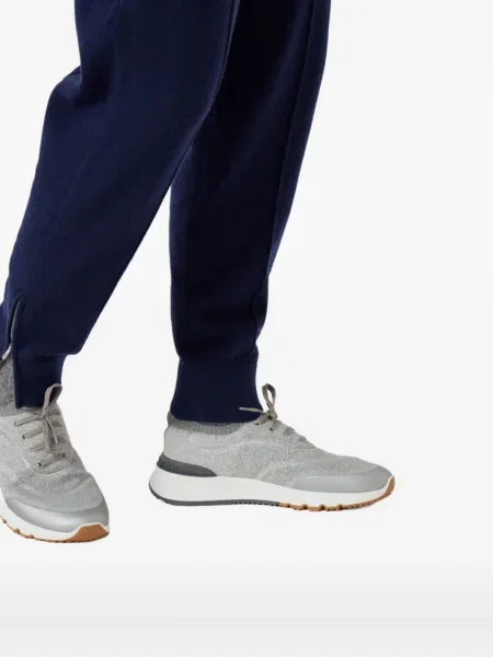 Sneakerși Brunello Cucinelli tricotate gri