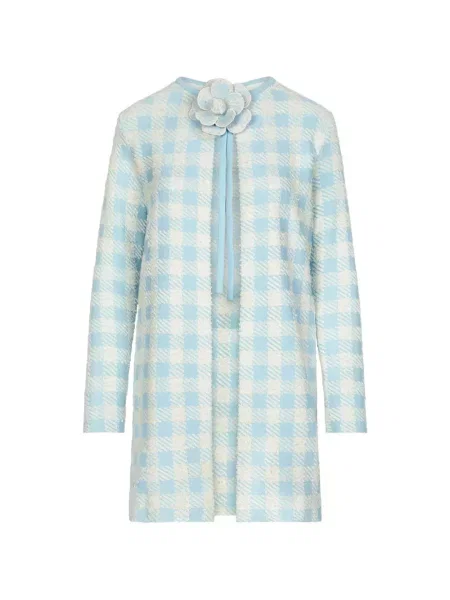 Palton Oscar De La Renta cu aplicații albastru