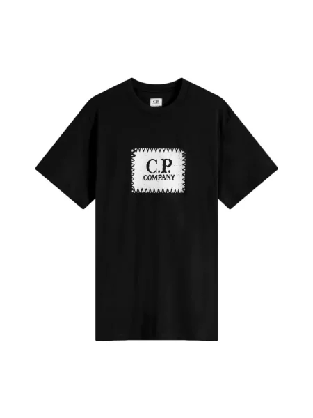 Koszulka C.p. Company z dżerseju z logo czarna
