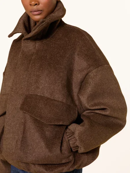 The Frankie Shop Oversized Bunda Elle hnědá