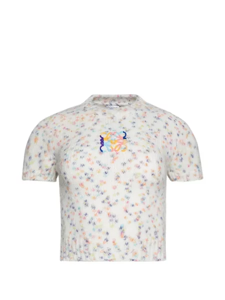 Dzianinowy krótki top Loewe biały