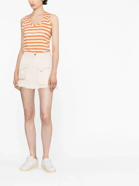 Raštuota marškinėliai be rankovių Moncler oranžinė