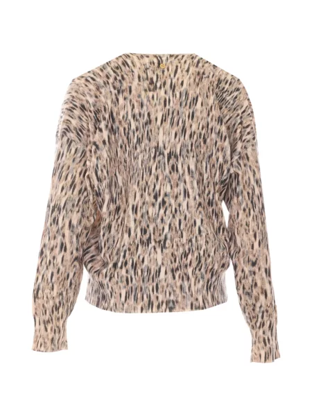 Pulover Liu Jo cu imagine cu model leopard cu decolteu în V