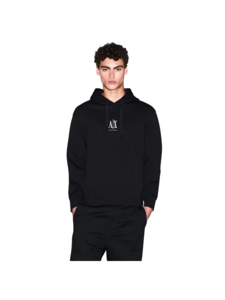 Bluza z kapturem Armani Exchange z kapturem czarna