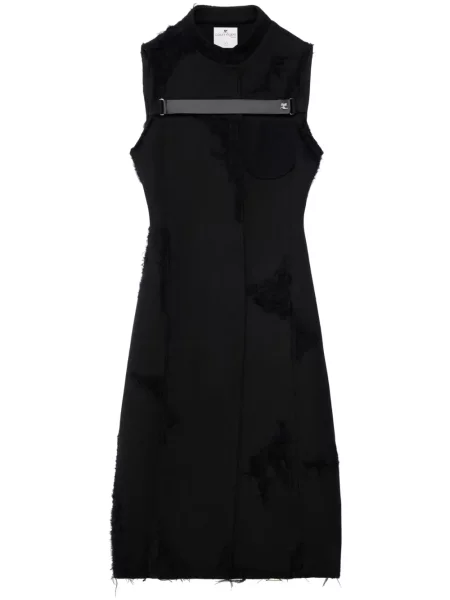 Płaszcz Courreges wełniany bez rękawów czarny