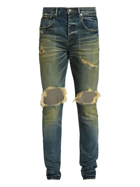 Džíny Purple Brand s dírami modré