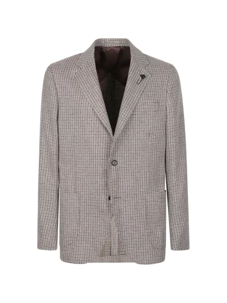Sacou Lardini de lână cu model pepito maro