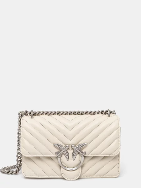 Pinko De piele geantă poștaș LOVE ONE MINI DC bej