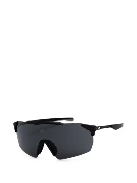 Slip de baie Nike cu gât halter cu imagine cu imprimeu geometric negru