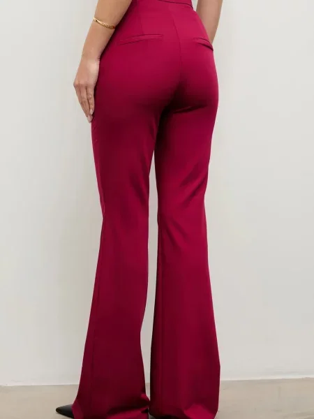 Kalhoty Answear.LAB zvony medium waist růžová