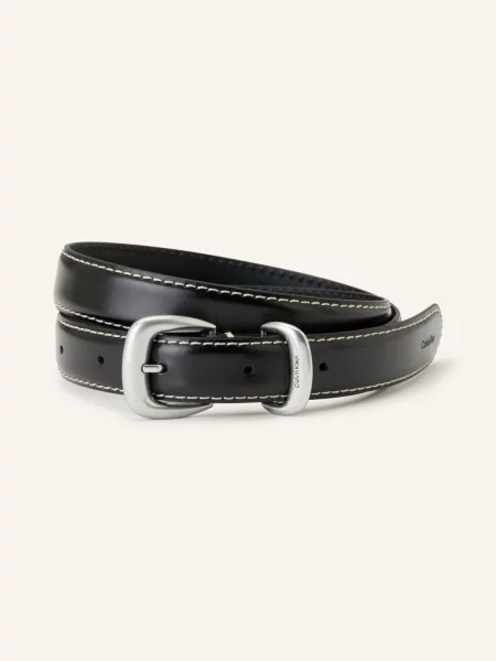 Calvin Klein Paski Skórzane schwarz biały