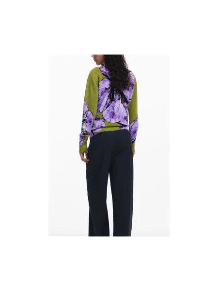 Desigual sweter ORQUIDEA LACROIX lekki fioletowy
