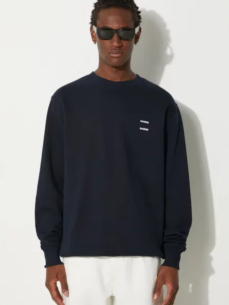 Dukserica Samsoe Samsoe za muškarce tamno glatka plava