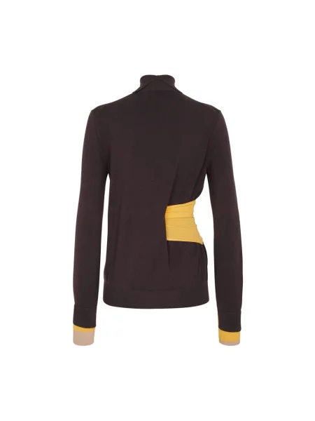 Sweter Fendi żakardowy brązowy