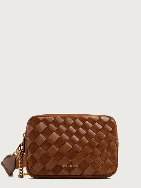 MICHAEL Michael Kors geantă crossbody pentru femei din piele întoarsă BRYANT maro