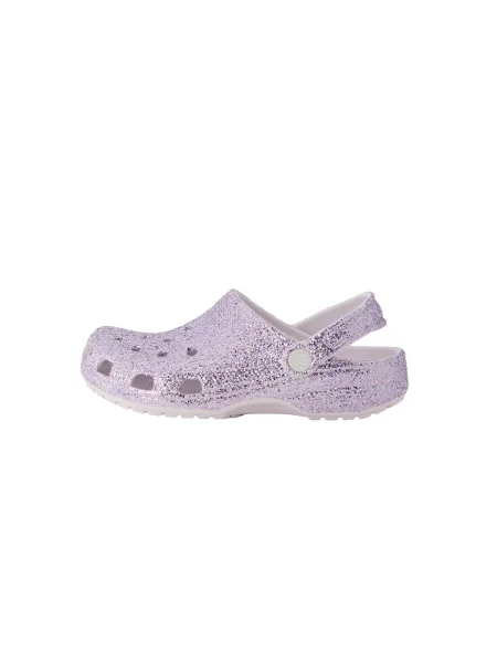 Natikači Crocs Classic Chunky Glitter Clog K vijolična