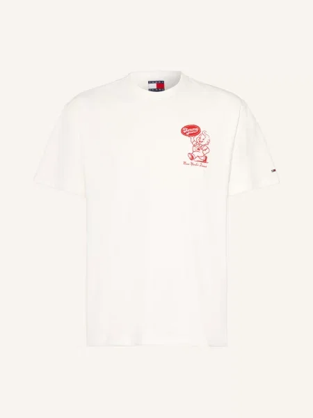 Tommy Jeans Tričko / tmavě červená bílá