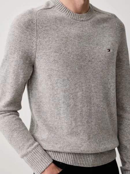 Tommy Hilfiger пуловер мъжки от вълна сиво