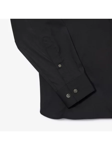 Lacoste Koszula Slim Fit Z Elastycznej Popeliny czarny
