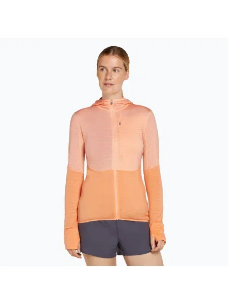 Icebreaker дамски суитшърт за трекинг Merino Realfleece Descender Zip Hoodie sunstone/feldspar оранжево