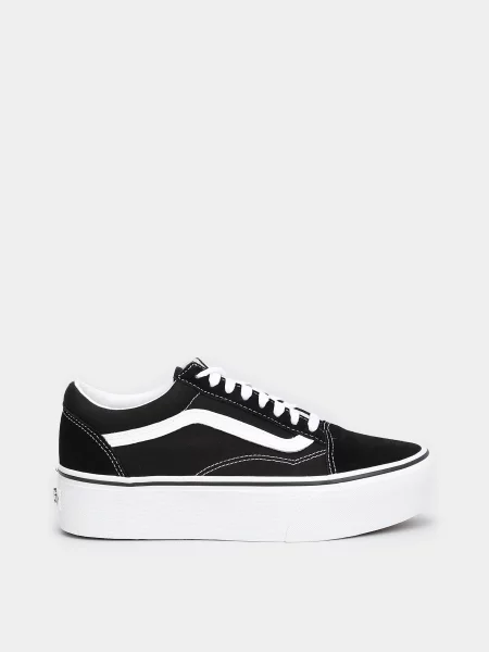 Кожаные кеды Vans черные