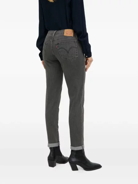 Blugi drepți Levi's® zdrențuiți negru